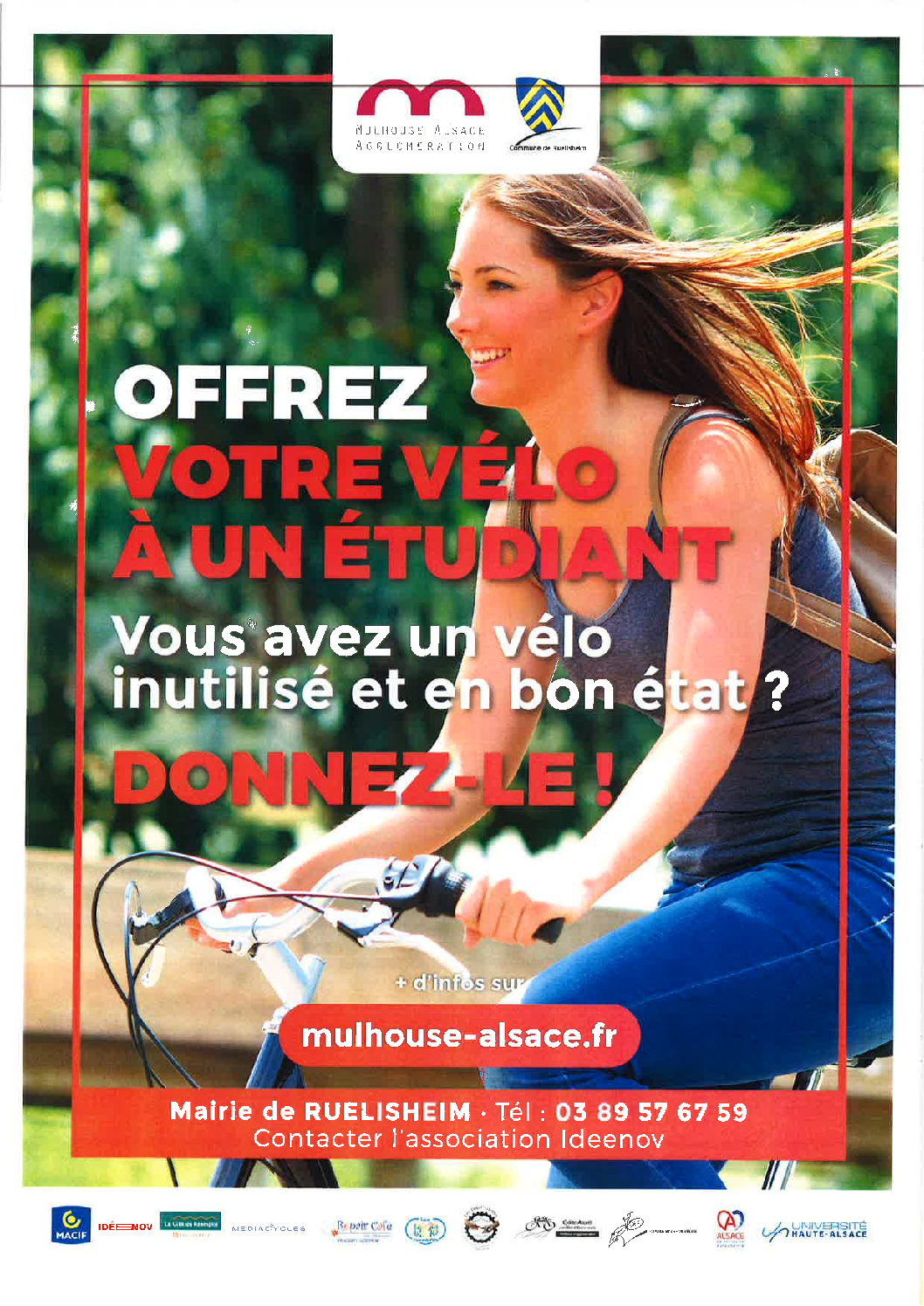 Offrez votre vélo à un étudiant
